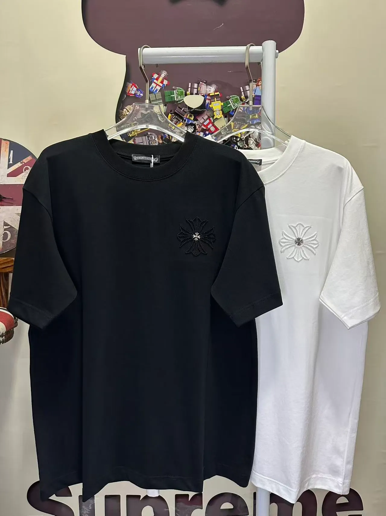L 26876# 𝗖𝗵𝗿𝗼𝗺𝗲 𝗛𝗲𝗮𝗿𝘁𝘀 New Arrival Original ！ ： ➕100% 。 ： 🪡 ：White Black Gray Size：S XXL